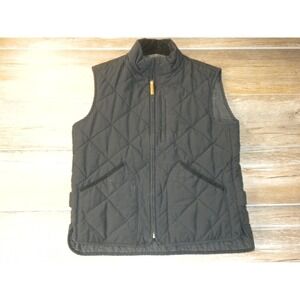J. Crew Sussex Vest Mens S Black Quilted Full Zip Primaloft Insulated Preppy